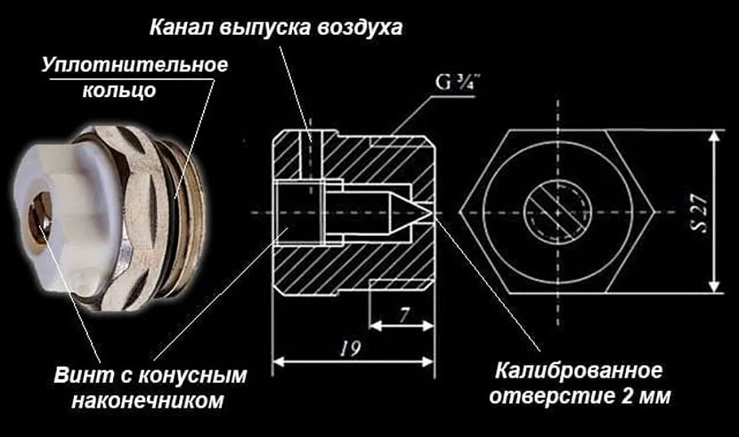 Полное название этого прибора - игольчатый радиаторный воздушный клапан Маевского