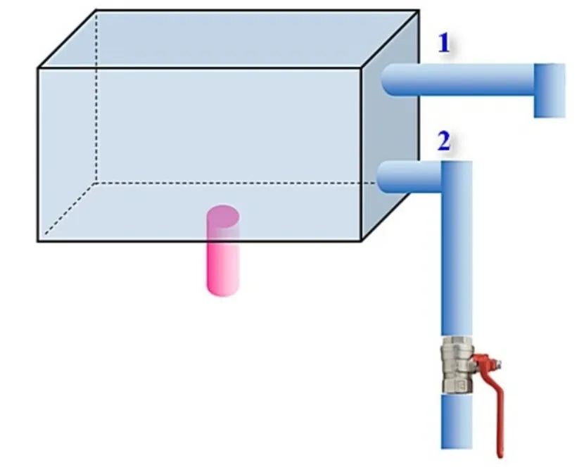 Резервуар с трубой для перелива и контроля минимального уровня жидкости