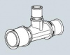 Пресс тройник редукционный PPSU 26 х 26 х 16 мм Alpex-duo ® Frankische (88626303)