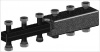 Распределительная гребенка на 2-3 контуров, настенный монтаж, чёрная сталь с крепежами (M66301.21RU)