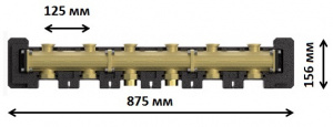 Латунный коллектор монтажные размеры DN 32 на 3-5 насосные группы