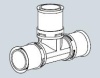 Пресс тройник 20 х 20 х 20 мм Alpex-duo ® Frankische (86820300)